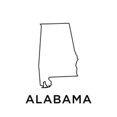 Canvas Print - Alabama map vector design template