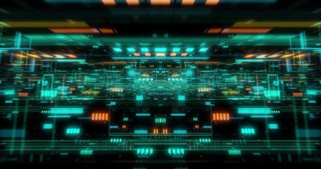 Poster - big data visualization with digital grid motion. analysis of information, cloud computing, internet 