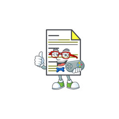 Sticker - Gamer document template with cartoon character shape