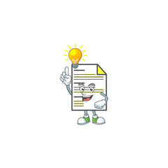 Sticker - Have an idea document cartoon mascot on white background