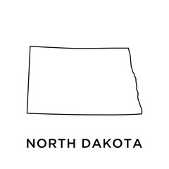 Wall Mural - North Dakota map vector design template