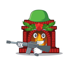 Sticker - Army christmas fireplace isolated with the mascot