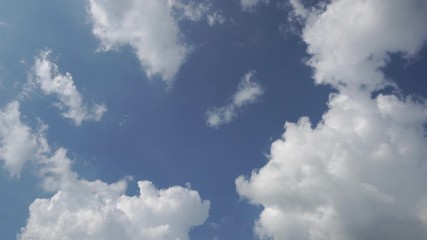 Wall Mural - time lapse , aerosol of white clouds in the light blue sky in the afternoon of the day for backgroun