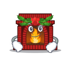 Poster - Smirking christmas fireplace in the cartoon shape