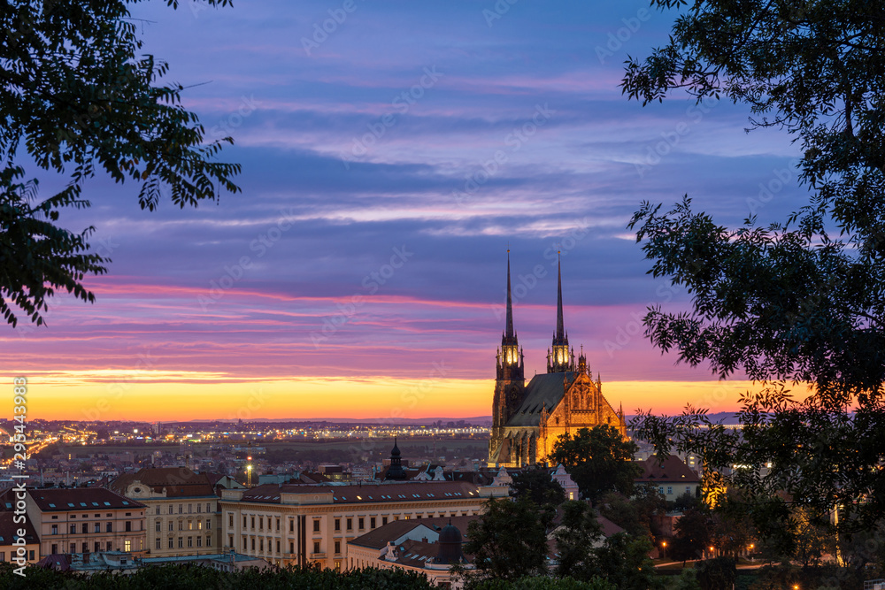 Brno Cathedral in the morning - obrazy, fototapety, plakaty 