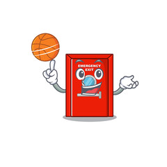 Poster - With basketball emergency exit door with the character