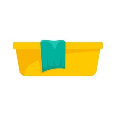 Poster - Plastic basin icon. Flat illustration of plastic basin vector icon for web design