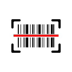 scanning bar code icon flat design