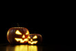 Halloween Pumpkin burning isolated on black background - 3D rendering