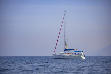 Sailboat navigate in sicily 2