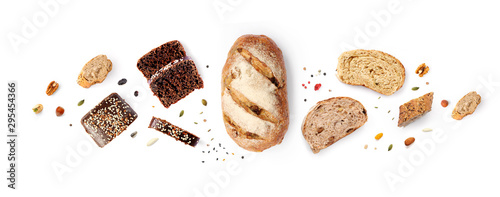 Fotomural Creative layout made of breads on white background