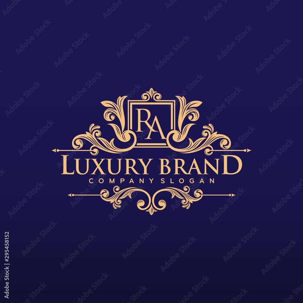 Golden luxury logo design Vector Stock Vector | Adobe Stock