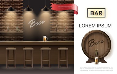 Wall Mural - Realistic Tavern Interior Concept