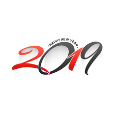 Sticker - Stylish 2019 lettering on white background for Happy New Year celebration concept.