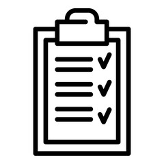 Poster - Checkboard icon. Outline checkboard vector icon for web design isolated on white background