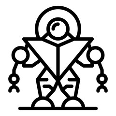 Poster - Robot icon. Outline robot vector icon for web design isolated on white background