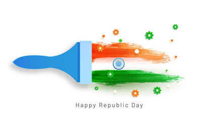 Sticker - Indian Republic Day, 26 January Celebration Concept.