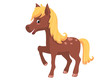 Illustration of a cute funny horse vector clipart.