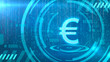 Euro symbol on a cyan HUD background.