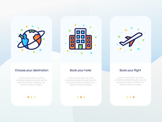 online trip onboarding screen design template