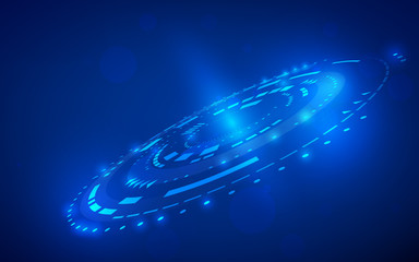 Poster - Blue Abstract Digital Background. Futuristic Technology Pattern. Vector illustration