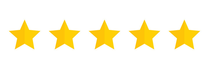 Wall Mural - five stars rating icon. five golden star rating illustration vector. premium quality customer servic