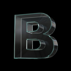 Canvas Print - Glass font 3d rendering, letter B