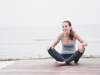 young girl relax on the beach