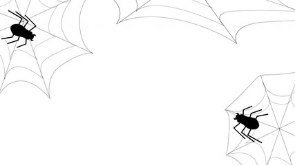 Halloween Spider and Web animation on a white background. Flat style animation background.