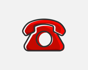 Poster - Phone icon vector illustration. Call center app. Telephone icons trendy flat style. Contact us line silhouette.