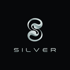 Wall Mural - Modern S Letter Silver logo for technology fashion business all company with modern high end look