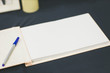 © kanpisut - Wedding album, blank page, guest list, to do list.still life photography concept by memory and notebook.Notepad book.Notebook and asters on canvas background.soft and blur style for background.