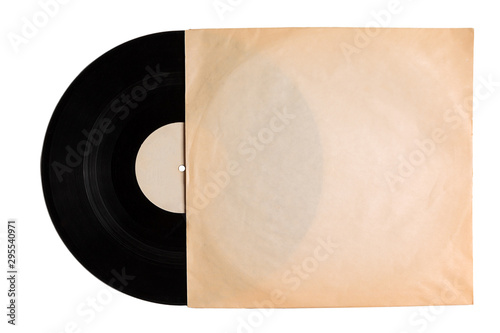Cuadros en Lienzo vintage old music record in old package, vinyl record with pure label isolated o