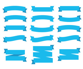 Wall Mural - flat ribbons banners. vintage blue ribbon banner vector