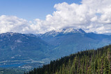 Fototapeta Na ścianę - Bird view of the Whistler town in the morning from mountain.