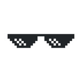 Fototapeta Dziecięca - 8bit Sunglasses. Funny Thug Life Meme Graphic Element. - Vector