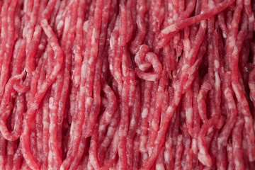 Fresh raw minced meat as background, closeup