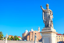 Statue Of Pope Clemente On Prato Della Valle In Padua Italy 