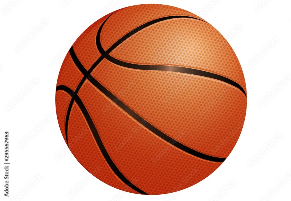basketball isolated on white background - obrazy, fototapety, plakaty 