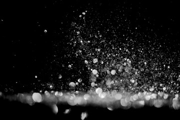 Wall Mural - glitter lights grunge black and white background for graphic design resources.