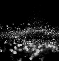 Wall Mural - glitter lights grunge black and white background for graphic design resources.