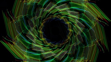 Wall Mural - slowly evolving abstract kaleidoscopic pattern revolves and fades to black