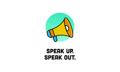 Wall Mural - Speak up speak out quote poster with megaphone