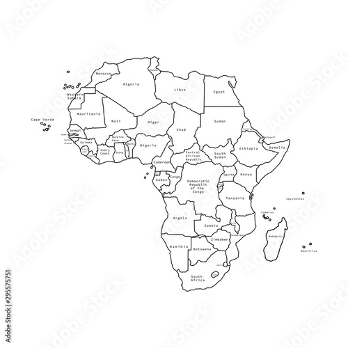 Vector Illustration Of Africa Black Outline Map With Countries Vector 500 F 295575751 PHtkuwIBHycSwmJ9pgdEqoHBfY6CucmZ 
