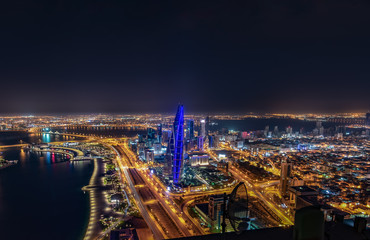 Wall Mural - Aerial view of Bahrain skyline and newly constructed areas in Manama, Bahrain