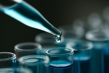 test tube of glass overflows new liquid solution potassium blue conducts an analysis reaction takes 