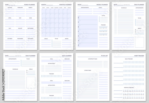 Fotomural Minimalist planner pages templates