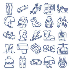 Poster - Snowboard equipment icon. Outline snowboard equipment vector icon for web design isolated on white background