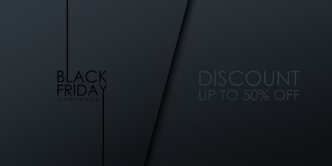 Black Friday Sale Banner for commerce, black friday shopping, sale promotion and advertising. Vector illustration.