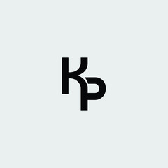 Wall Mural - KP or PK letter icon logo vector free